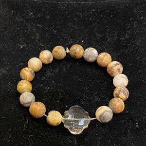 Elegant Beaded Bracelet with Crystal Accent